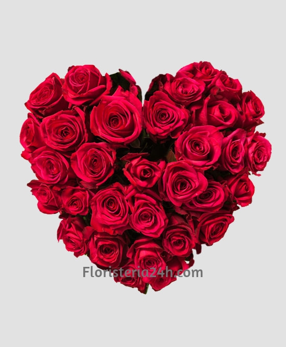 Corazón Funerario 36 Rosas