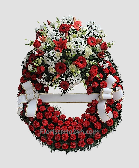 Corona Funeraria Roja especial para tanatorios