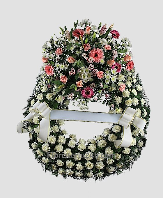 Corona de flores para tanatorio variada