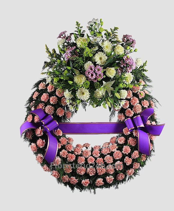 Corona de flores para difuntos especial para tanatorios