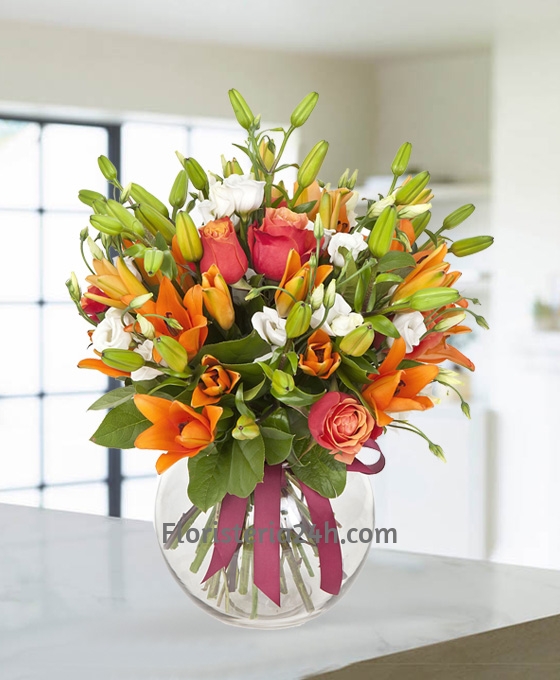 Ramo de Rosas y Lilium